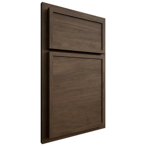 Shiloh Cabinetry Partial Overlay Napa Horizontal Alder Plain Cut Caviar Door