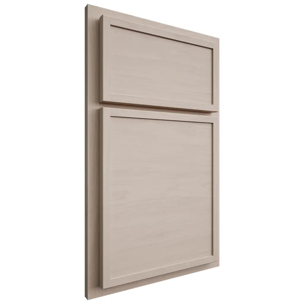 Shiloh Cabinetry Partial Overlay Napa Horizontal Alder Plain Cut White Sands Door