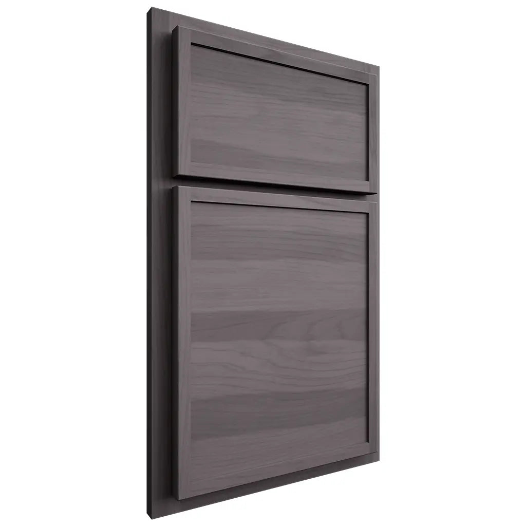 Shiloh Cabinetry Partial Overlay Napa Horizontal Hickory Plain Cut Cadet Door