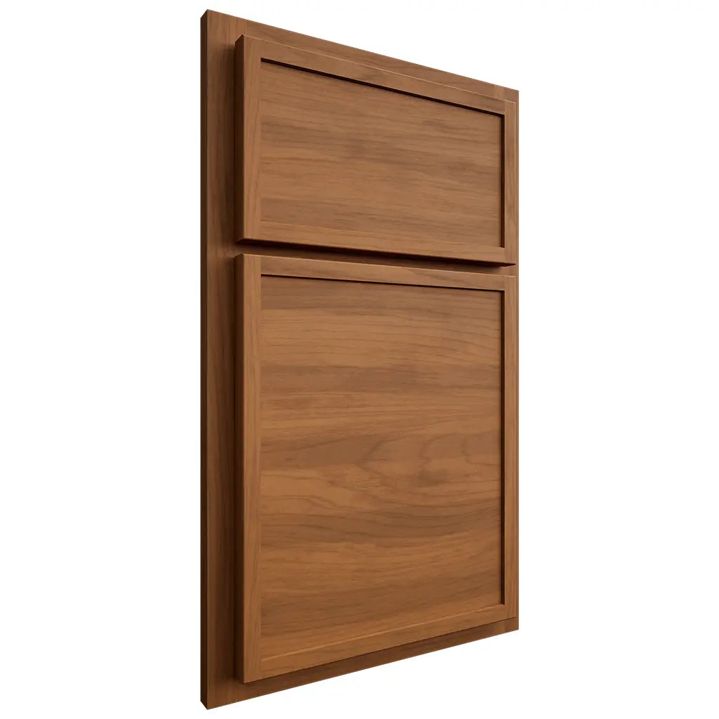 Shiloh Cabinetry Partial Overlay Napa Horizontal Hickory Plain Cut Chestnut Door