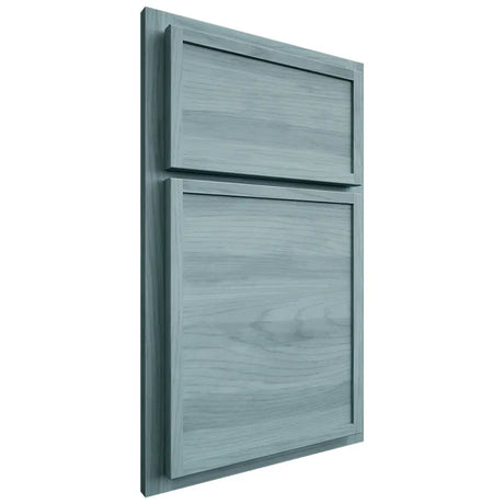 Shiloh Cabinetry Partial Overlay Napa Horizontal Hickory Plain Cut Sky Door