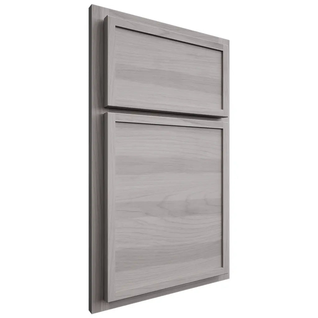 Shiloh Cabinetry Partial Overlay Napa Horizontal Hickory Plain Cut Stratus Door