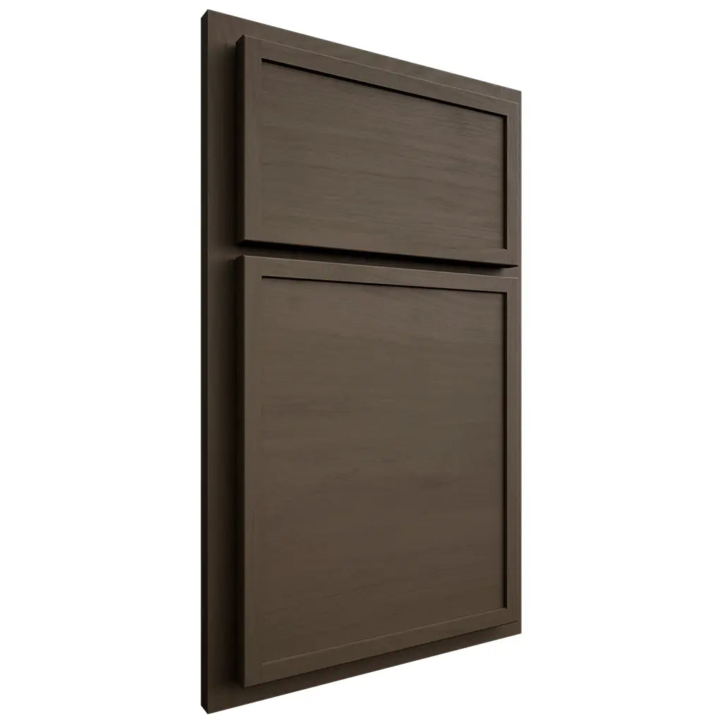 Shiloh Cabinetry Partial Overlay Napa Horizontal Maple Plain Cut Perfect Brown Door