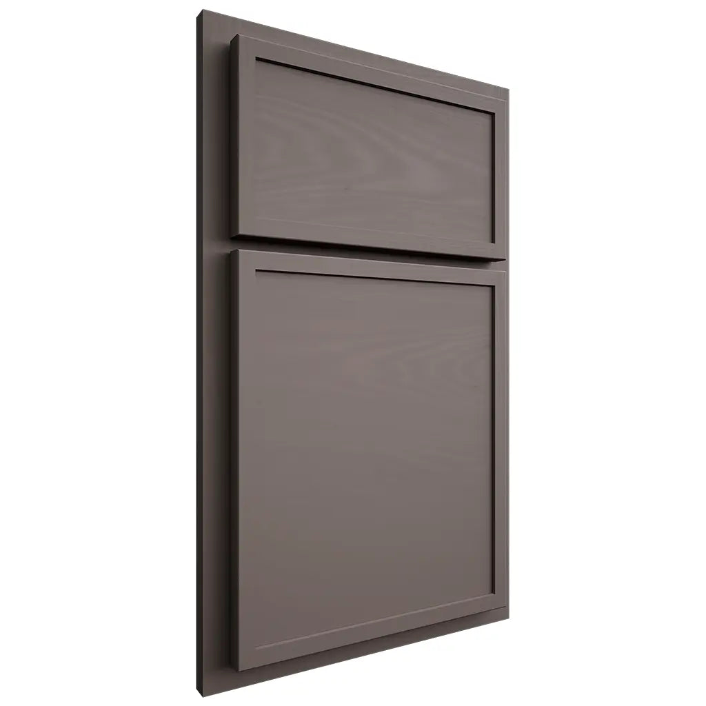 Shiloh Cabinetry Partial Overlay Napa Horizontal Poplar Plain Cut Heatherstone Door