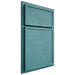 Shiloh Cabinetry Partial Overlay Napa Horizontal Red Oak Plain Cut Aqua Door