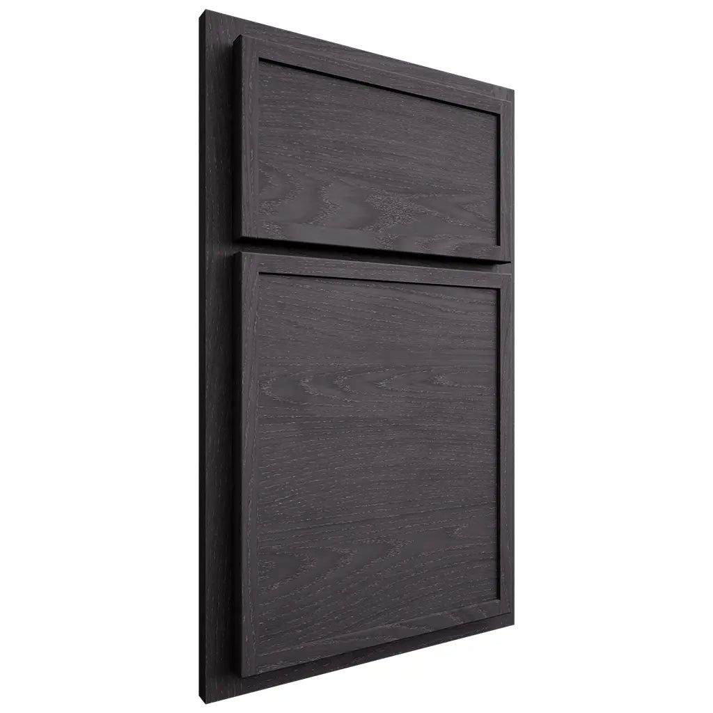 Shiloh Cabinetry Partial Overlay Napa Horizontal Red Oak Plain Cut Harbor Door