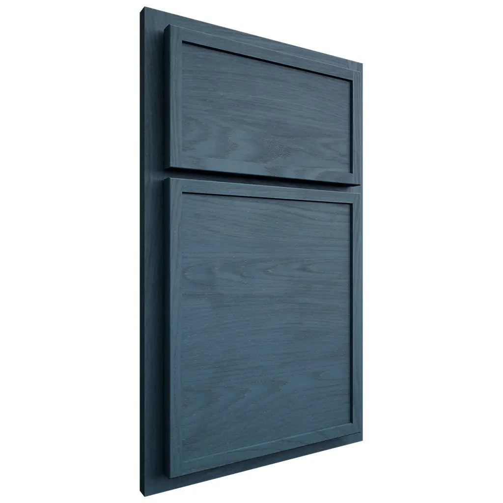 Shiloh Cabinetry Partial Overlay Napa Horizontal Red Oak Plain Cut Hudson Door