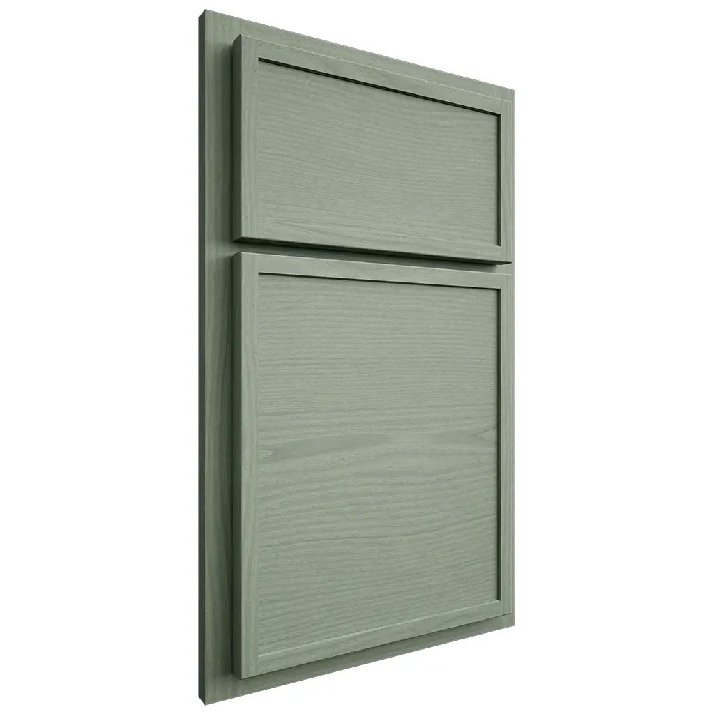 Shiloh Cabinetry Partial Overlay Napa Horizontal White Oak Plain Cut Moss Door