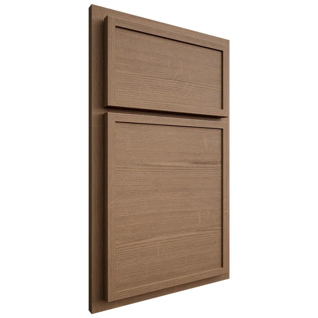 Shiloh Cabinetry Partial Overlay Napa Horizontal White Oak Quarter Sawn Medium Door