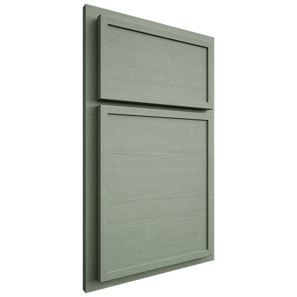 Shiloh Cabinetry Partial Overlay Napa Horizontal White Oak Quarter Sawn Moss Door