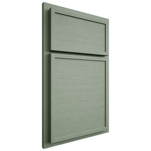 Shiloh Cabinetry Partial Overlay Napa Horizontal White Oak Quarter Sawn Moss Door