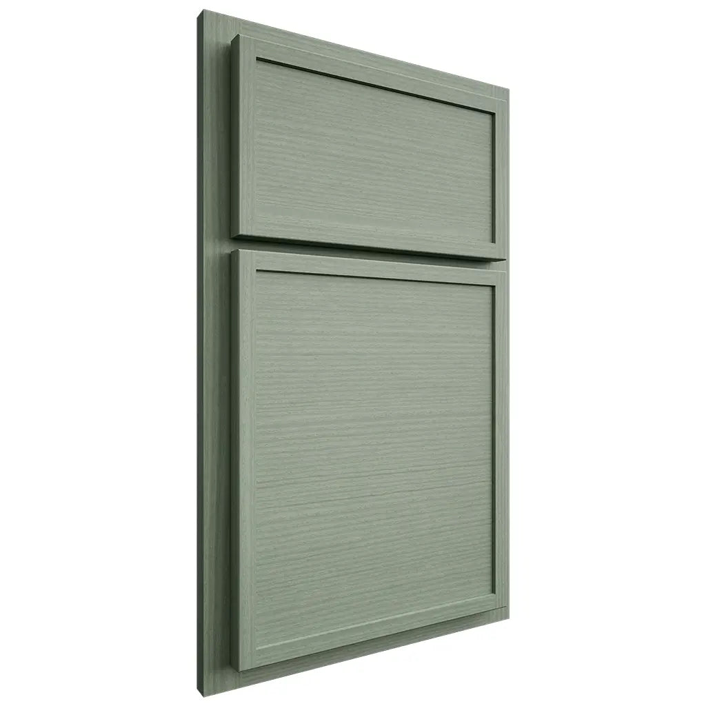Shiloh Cabinetry Partial Overlay Napa Horizontal White Oak Rift Cut Moss Door