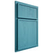 Shiloh Cabinetry Partial Overlay Napa Vertical Alder Plain Cut Aqua Door