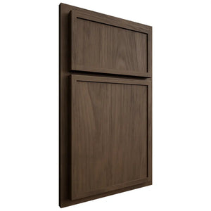 Shiloh Cabinetry Partial Overlay Napa Vertical Alder Plain Cut Caviar Door
