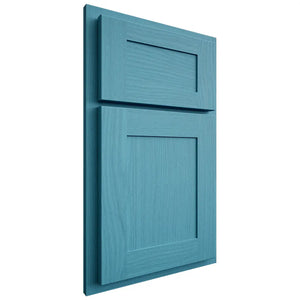 Shiloh Cabinetry Partial Overlay New Haven White Oak Plain Cut Aqua Door