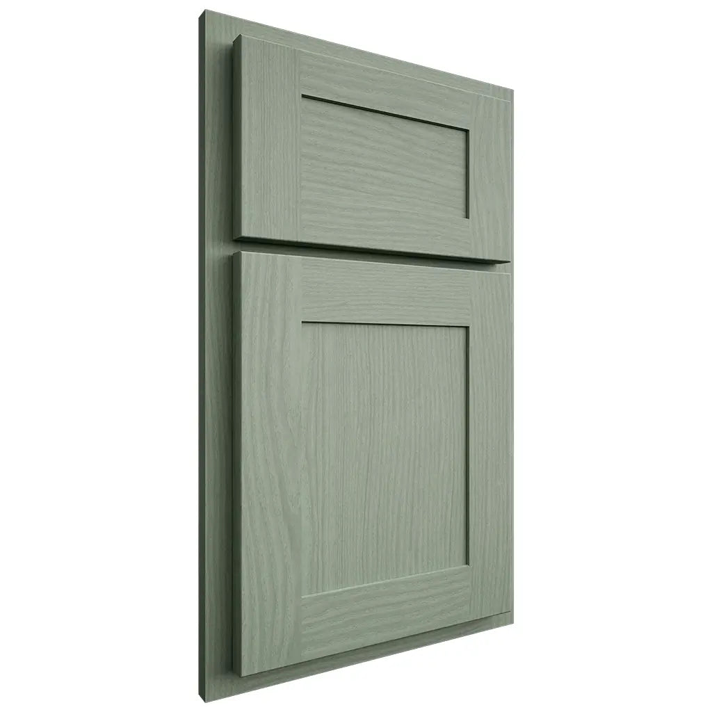Shiloh Cabinetry Partial Overlay New Haven White Oak Plain Cut Moss Door