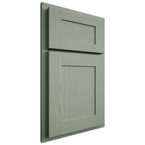Shiloh Cabinetry Partial Overlay New Haven White Oak Plain Cut Moss Door