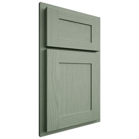 Shiloh Cabinetry Partial Overlay New Haven White Oak Plain Cut Moss Door