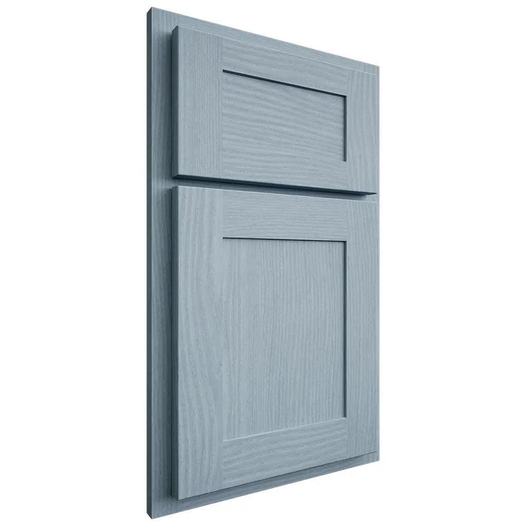Shiloh Cabinetry Partial Overlay New Haven White Oak Plain Cut Sky Door