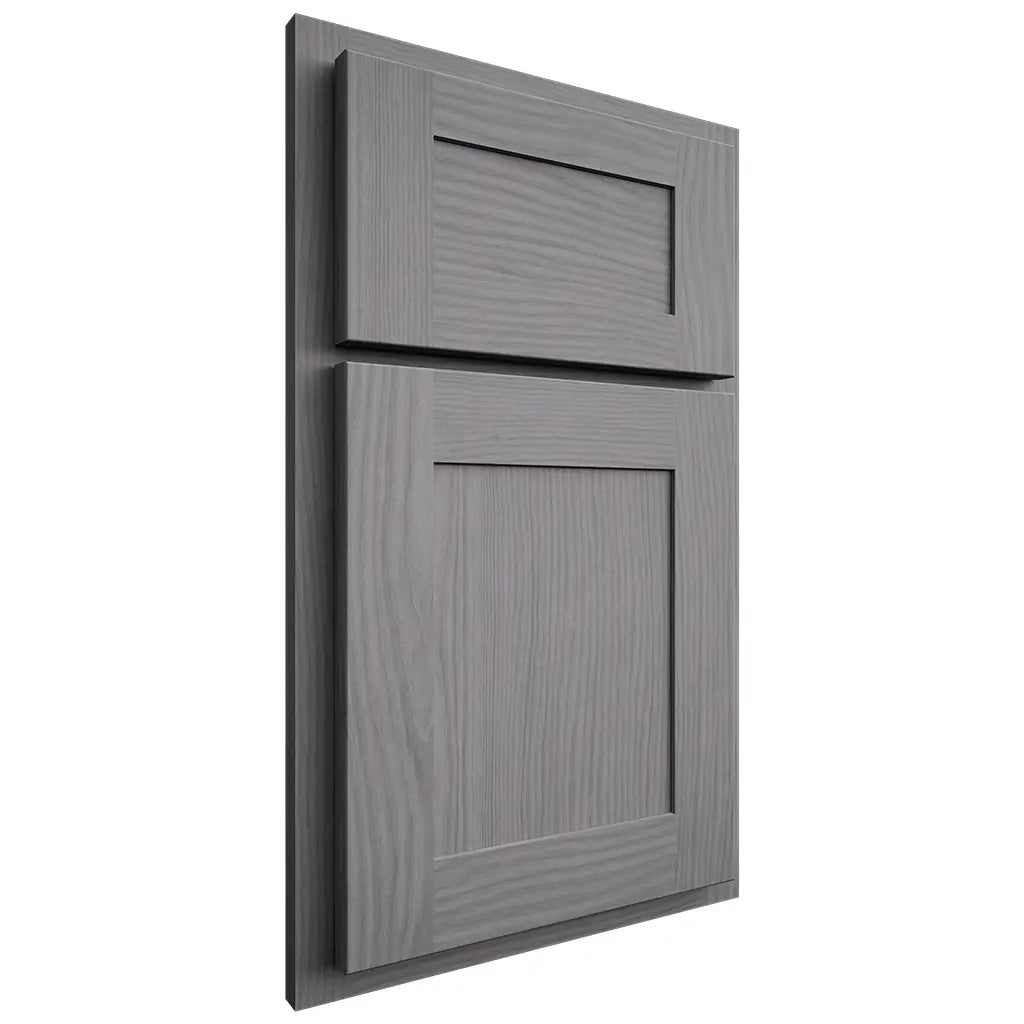 Shiloh Cabinetry Partial Overlay New Haven White Oak Plain Cut Sterling Door