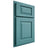 Shiloh Cabinetry Partial Overlay Oxford Red Oak Plain Cut Aqua Door