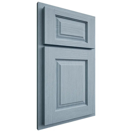Shiloh Cabinetry Partial Overlay Oxford White Oak Plain Cut Sky Door