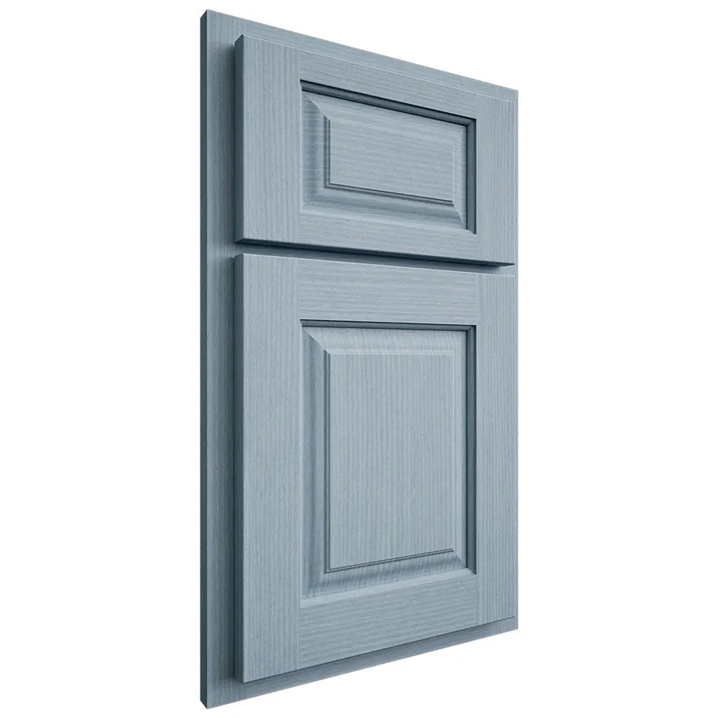 Shiloh Cabinetry Partial Overlay Oxford White Oak Rift Cut Sky Door