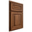 Shiloh Cabinetry Partial Overlay Portland Hickory Plain Cut Burnt Sugar Door