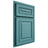Shiloh Cabinetry Partial Overlay Portland Red Oak Plain Cut Aqua Door
