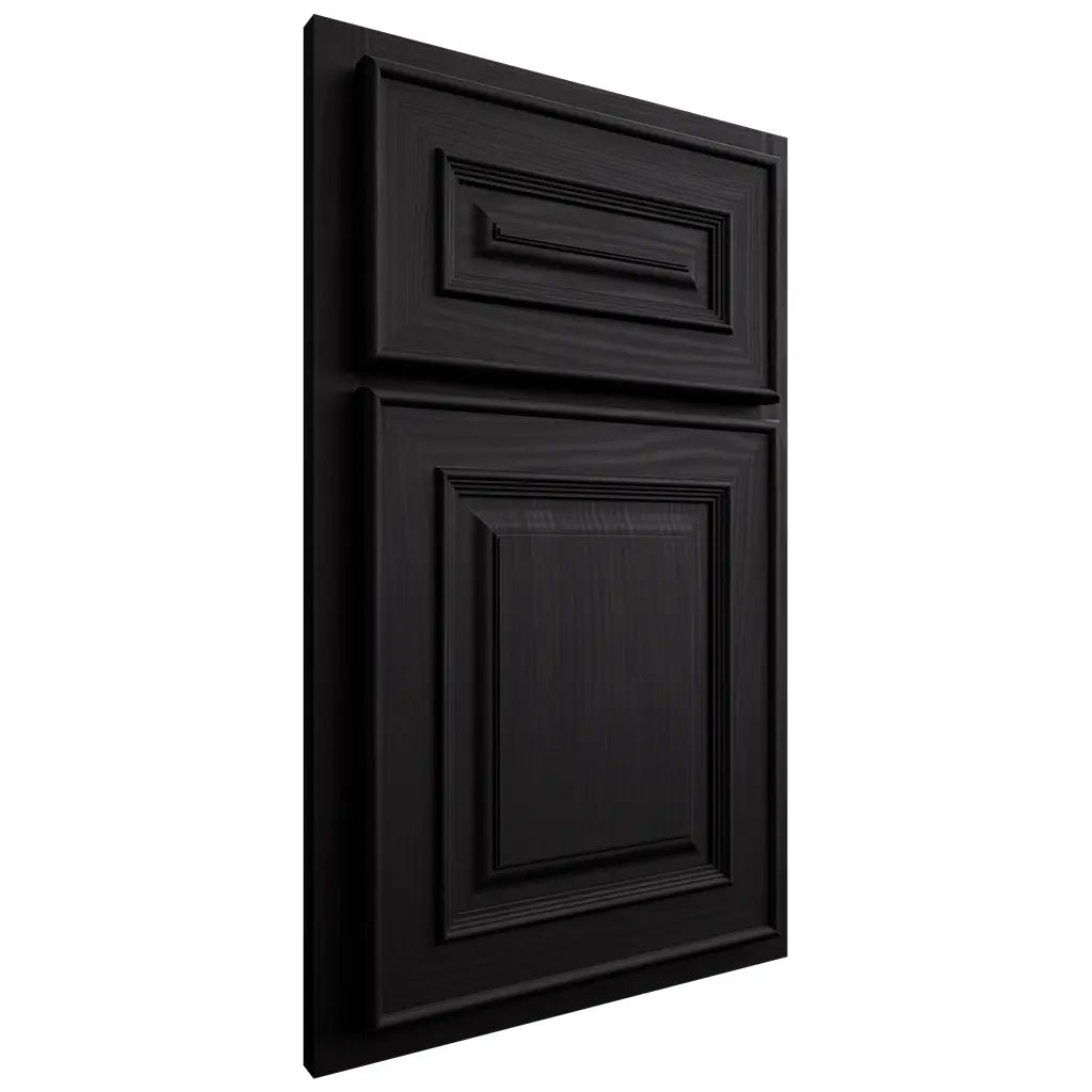 Shiloh Cabinetry Partial Overlay Portland White Oak Plain Cut Ink Door