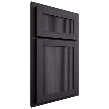 Shiloh Cabinetry Partial Overlay Reeded Malibu Hickory Plain Cut Harbor Door