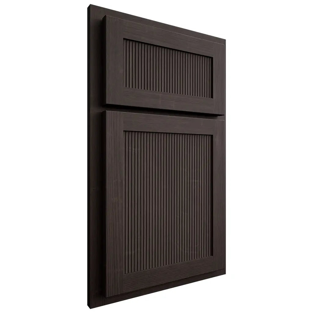 Shiloh Cabinetry Partial Overlay Reeded Malibu White Oak Quarter Sawn Morel Door