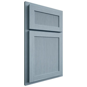 Shiloh Cabinetry Partial Overlay Reeded Malibu White Oak Rift Cut Sky Door