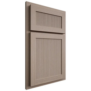 Shiloh Cabinetry Partial Overlay Reeded Malibu White Oak Rift Cut Whitewash Door