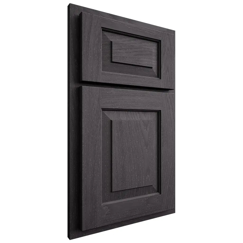 Shiloh Cabinetry Partial Overlay Richmond Red Oak Plain Cut Harbor Door