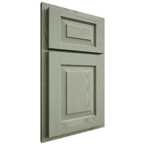 Shiloh Cabinetry Partial Overlay Richmond Red Oak Plain Cut Moss Door