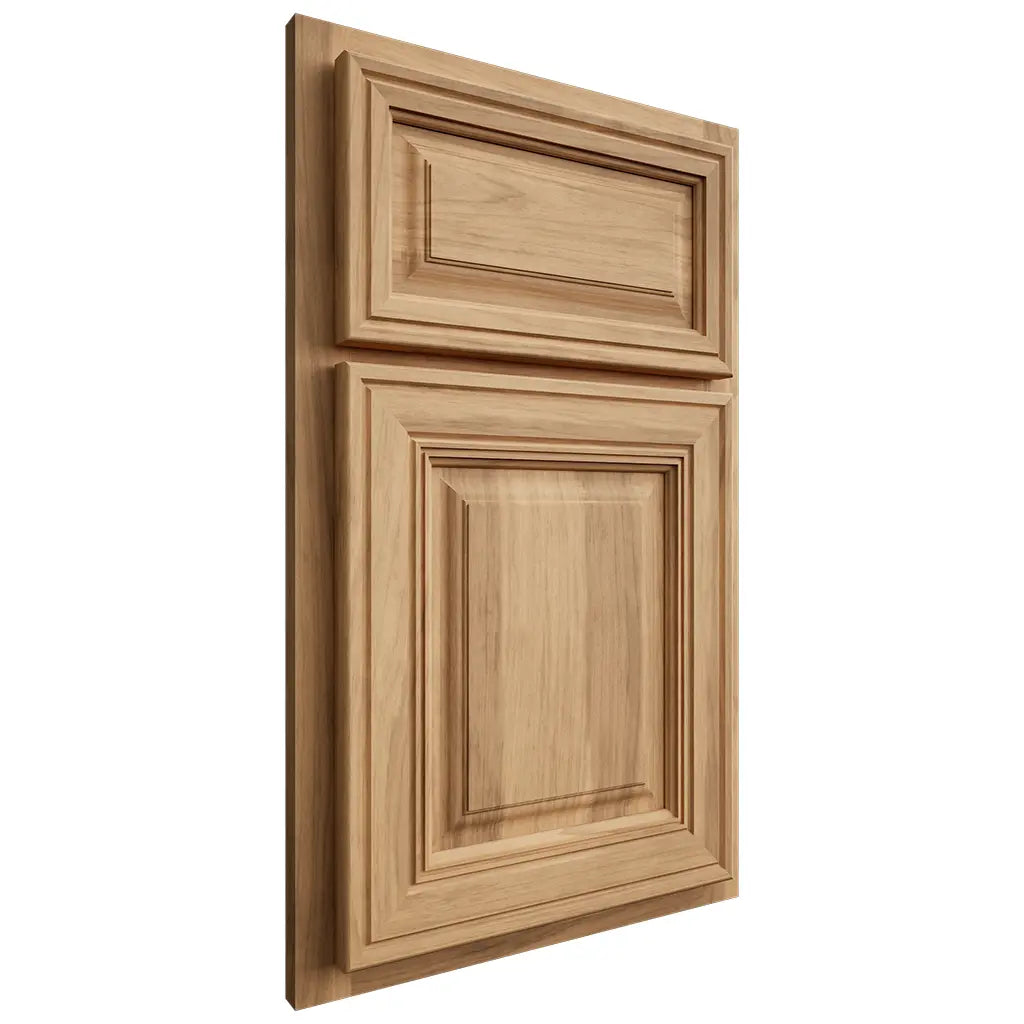 Shiloh Cabinetry Partial Overlay Savannah Hickory Plain Cut Natural Door