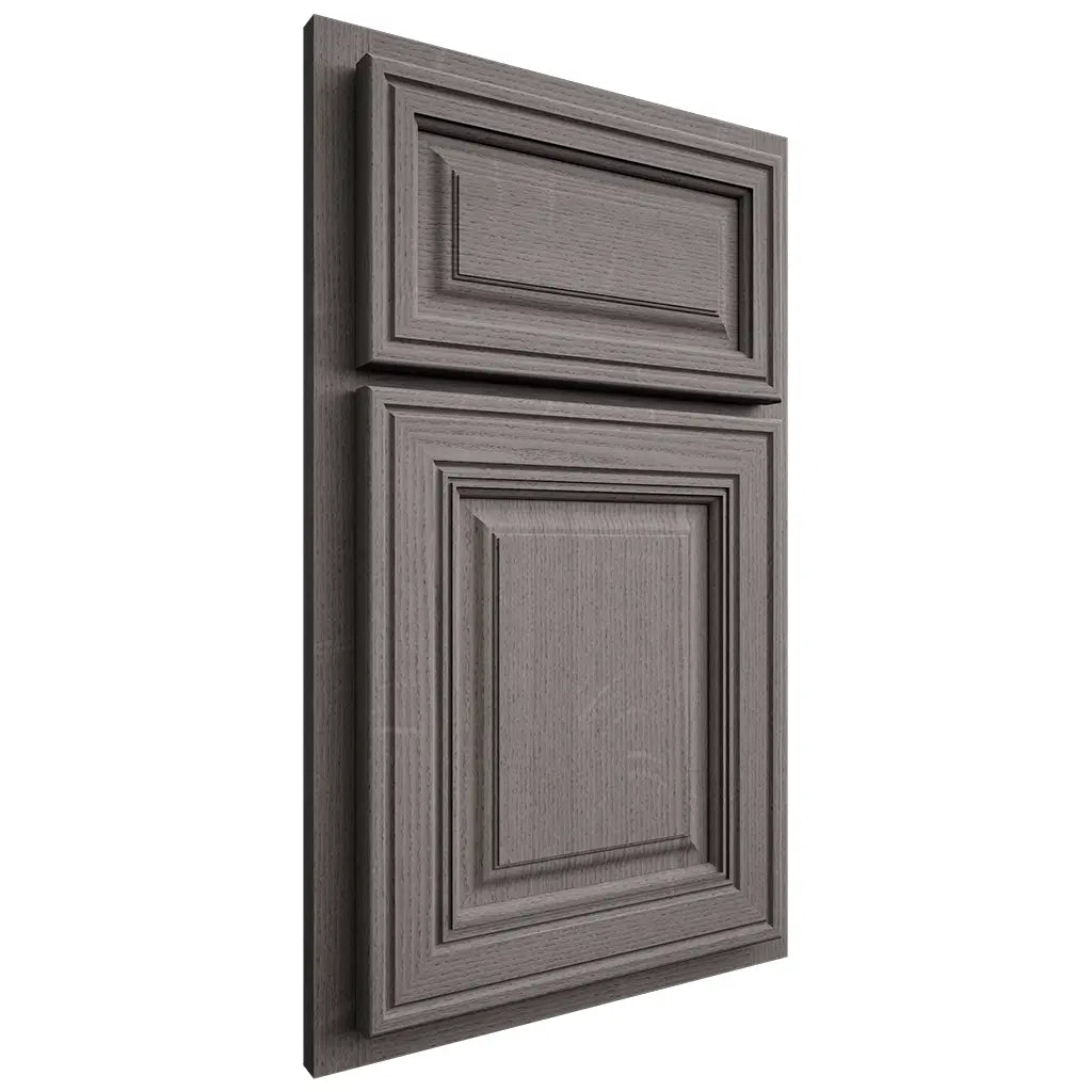 Shiloh Cabinetry Partial Overlay Savannah White Oak Quarter Sawn Flagstone Door