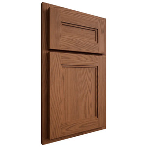 Shiloh Cabinetry Partial Overlay Scottsdale Red Oak Plain Cut Braun Door
