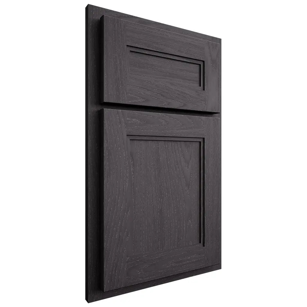 Shiloh Cabinetry Partial Overlay Scottsdale Red Oak Plain Cut Harbor Door