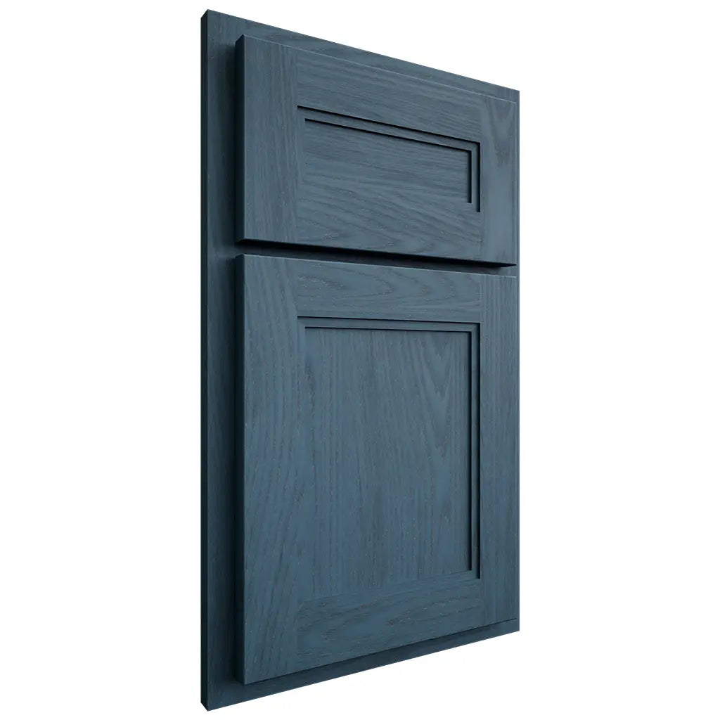 Shiloh Cabinetry Partial Overlay Scottsdale Red Oak Plain Cut Hudson Door
