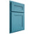 Shiloh Cabinetry Partial Overlay Scottsdale White Oak Plain Cut Aqua Door