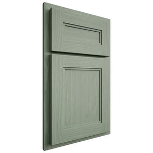 Shiloh Cabinetry Partial Overlay Scottsdale White Oak Plain Cut Moss Door