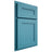 Shiloh Cabinetry Partial Overlay Scottsdale White Oak Rift Cut Aqua Door