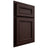 Shiloh Cabinetry Partial Overlay Shelby Alder Plain Cut Bistre Door