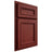 Shiloh Cabinetry Partial Overlay Shelby Cherry Plain Cut Red Door