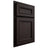 Shiloh Cabinetry Partial Overlay Shelby Maple Plain Cut Espresso Door