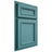 Shiloh Cabinetry Partial Overlay Shelby Red Oak Plain Cut Aqua Door