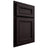 Shiloh Cabinetry Partial Overlay Shelby Red Oak Plain Cut Espresso Door