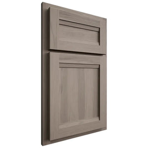 Shiloh Cabinetry Partial Overlay Somerset Hickory Plain Cut Sterling Door